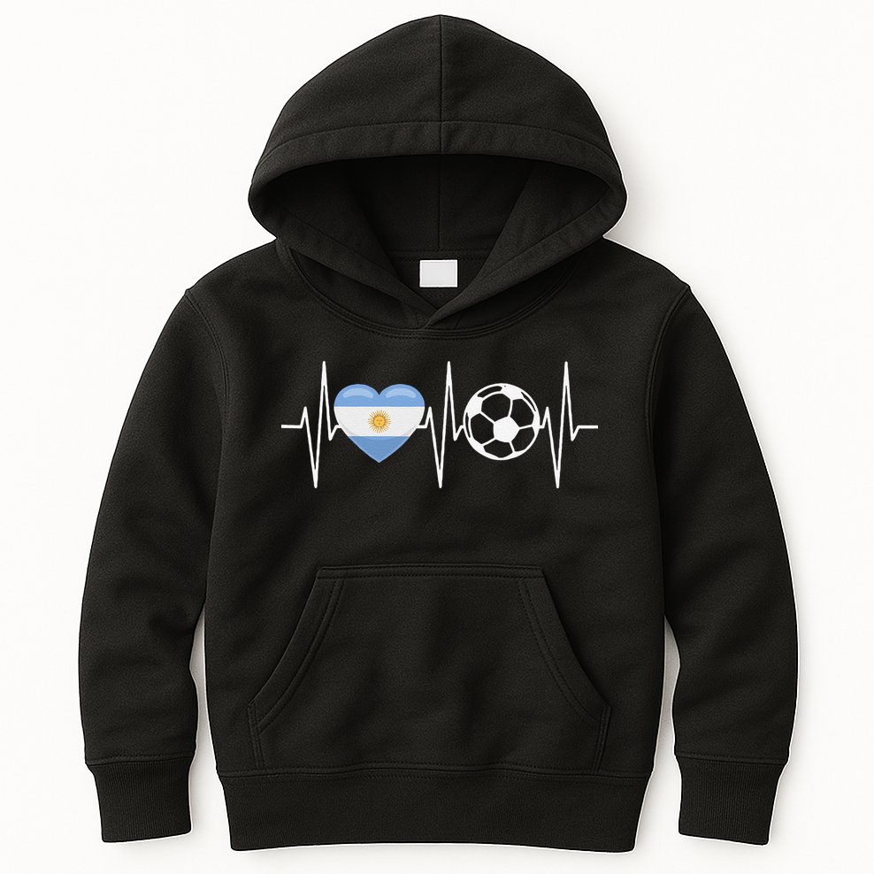 Funny Soccer Fan Heartbeat Argentines vintage Kids Hoodie