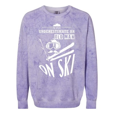 Funny Skiing Colorblast Crewneck Sweatshirt