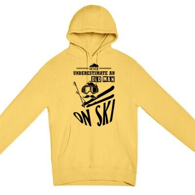 Funny Skiing Premium Pullover Hoodie