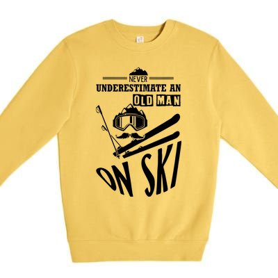 Funny Skiing Premium Crewneck Sweatshirt