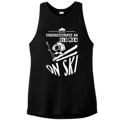 Funny Skiing Ladies PosiCharge Tri-Blend Wicking Tank