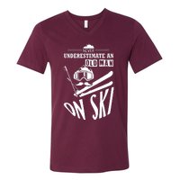 Funny Skiing V-Neck T-Shirt