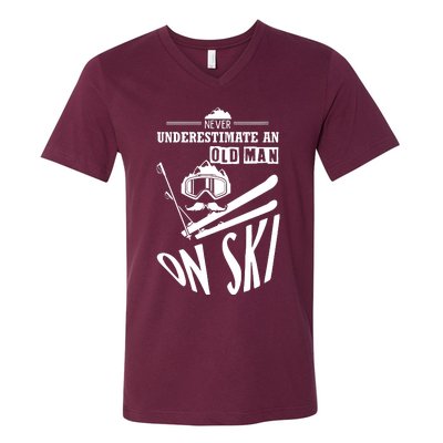 Funny Skiing V-Neck T-Shirt