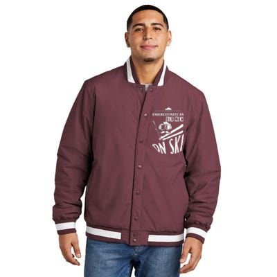 Funny Skiing Insulated Varsity Jacket