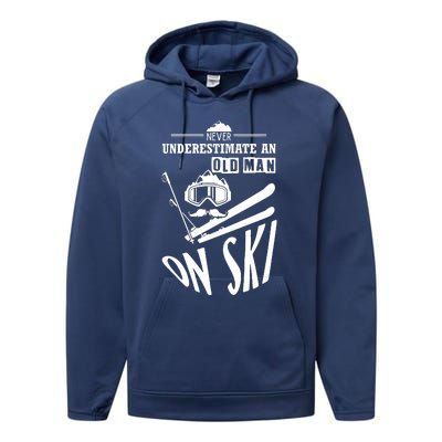 Funny Skiing Performance Fleece Hoodie