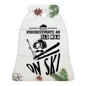 Funny Skiing Ceramic Bell Ornament