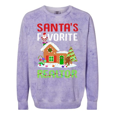 Funny SantaS Favorite Realtor Estate Agent Christmas Gift Colorblast Crewneck Sweatshirt