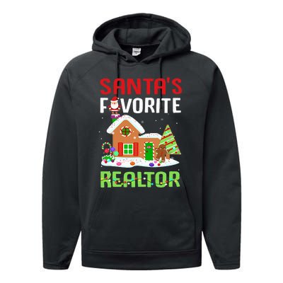 Funny SantaS Favorite Realtor Estate Agent Christmas Gift Performance Fleece Hoodie