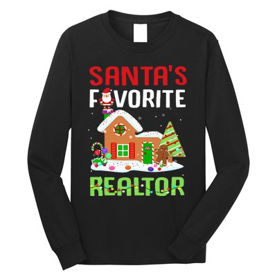 Funny SantaS Favorite Realtor Estate Agent Christmas Gift Long Sleeve Shirt