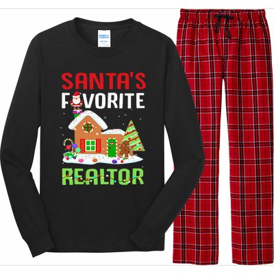 Funny SantaS Favorite Realtor Estate Agent Christmas Gift Long Sleeve Pajama Set