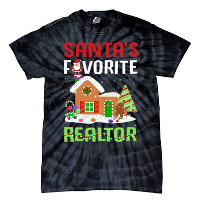 Funny SantaS Favorite Realtor Estate Agent Christmas Gift Tie-Dye T-Shirt