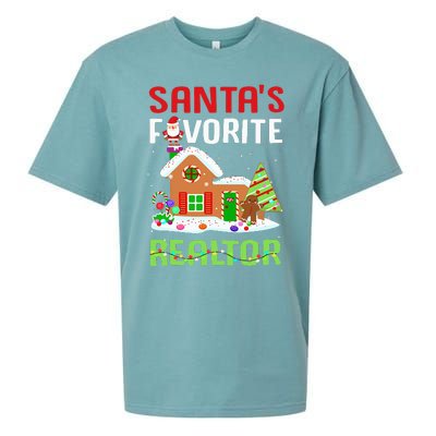 Funny SantaS Favorite Realtor Estate Agent Christmas Gift Sueded Cloud Jersey T-Shirt