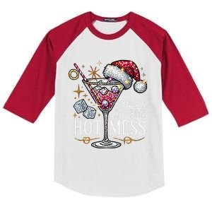 Funny SantaS Favorite Hot Mess Christmas Holiday Margarita Drink T Kids Colorblock Raglan Jersey