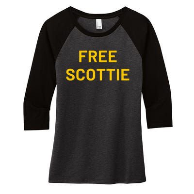 Free Scottie Women's Tri-Blend 3/4-Sleeve Raglan Shirt