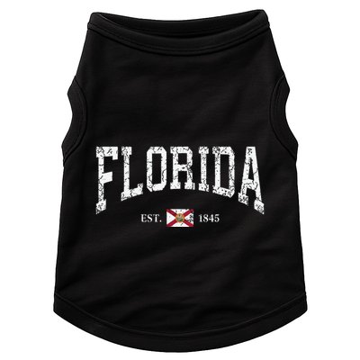 Florida State Flag Est 1845 Vintage Distressed Doggie Tank
