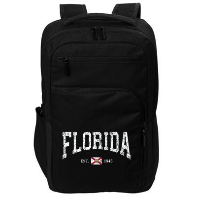 Florida State Flag Est 1845 Vintage Distressed Impact Tech Backpack