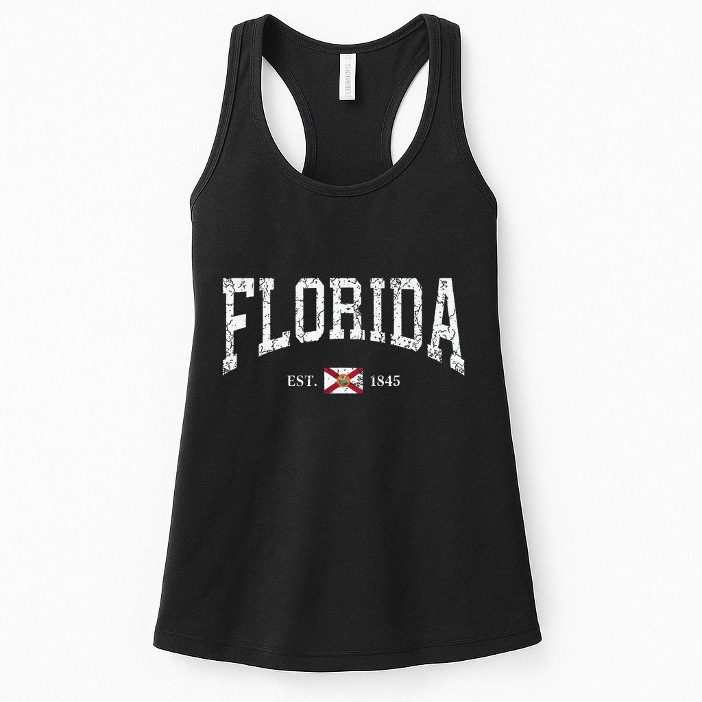 Florida State Flag Est 1845 Vintage Distressed Womens Tank Top