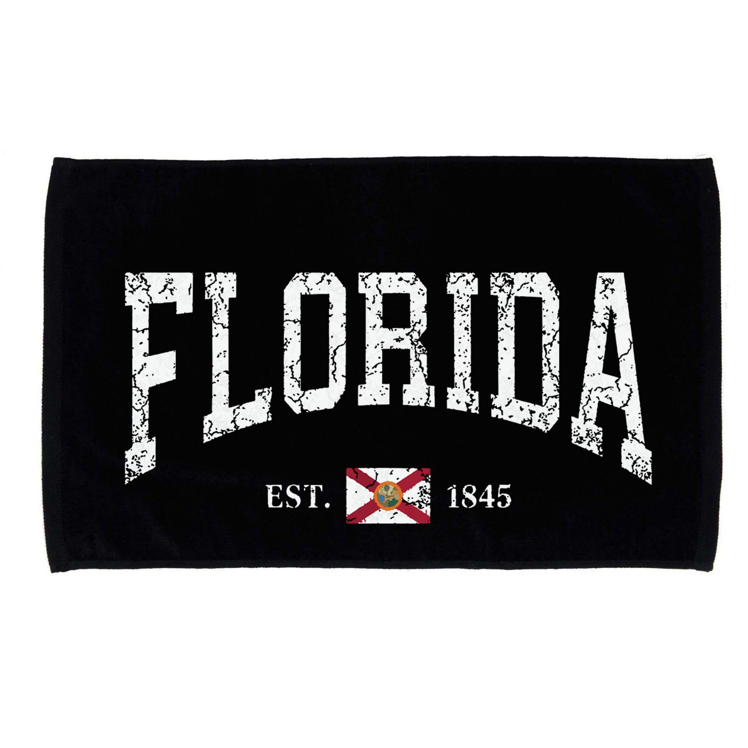 Florida State Flag Est 1845 Vintage Distressed Microfiber Hand Towel
