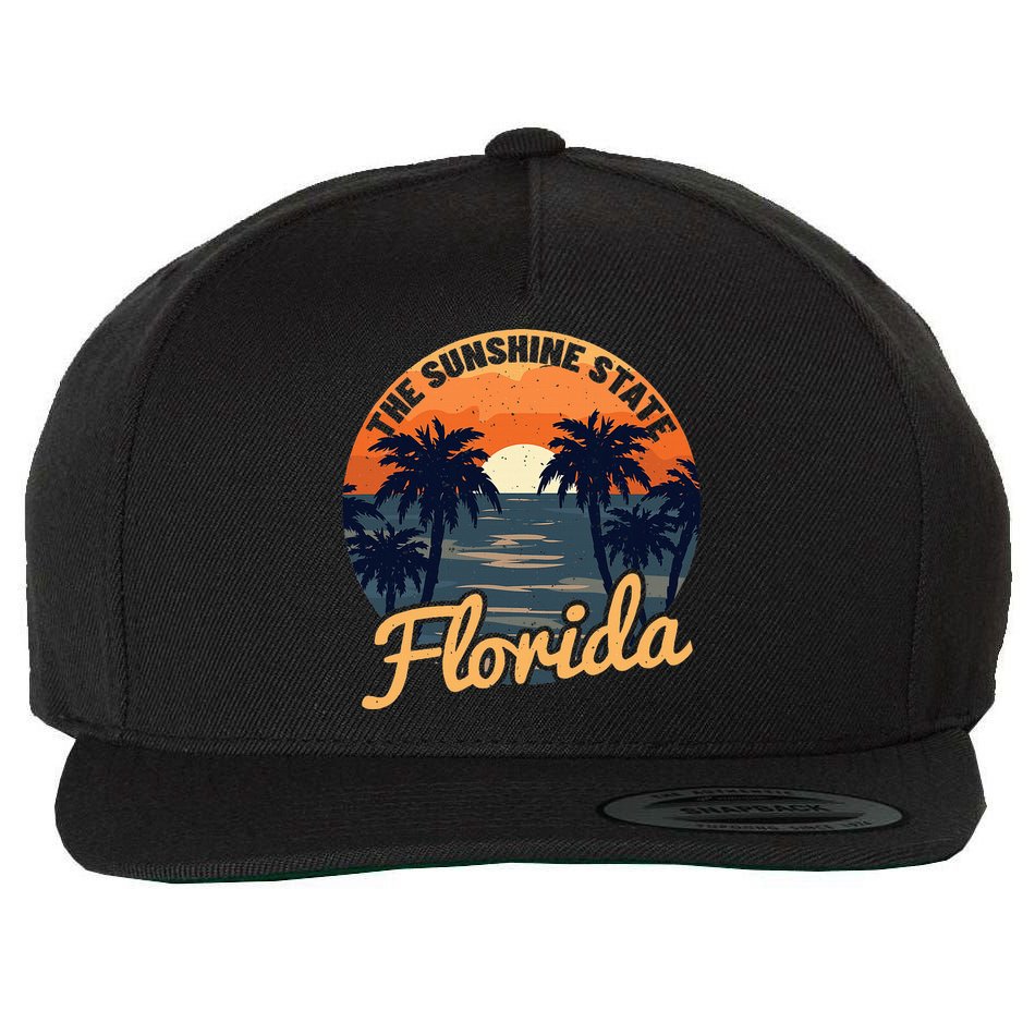 Florida Sunset Wool Snapback Cap