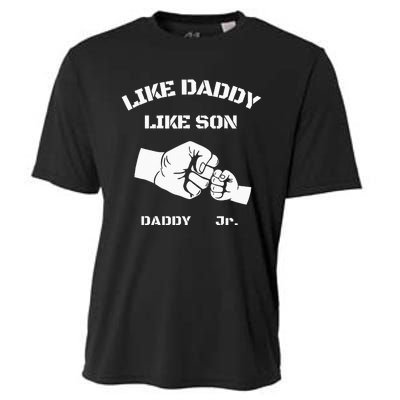 Father Son Fist Bump Matching Father's Day Daddy Dad & Son Cooling Performance Crew T-Shirt