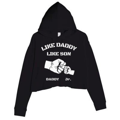 Father Son Fist Bump Matching Father's Day Daddy Dad & Son Crop Fleece Hoodie