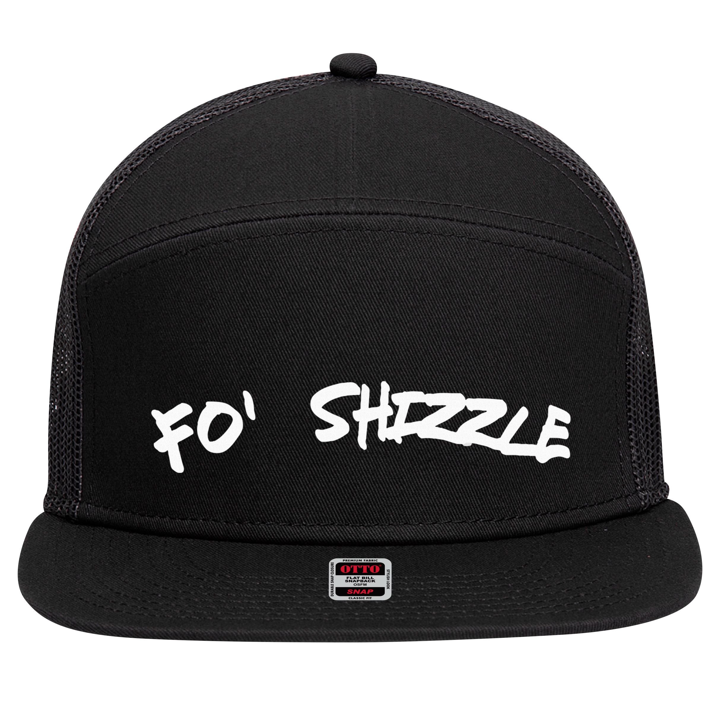 Fo Shizzle Funny Gangsta Rap 90S Novelty 7 Panel Mesh Trucker Snapback Hat