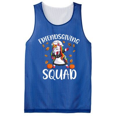 Friendsgiving Squad Funny Thanksgiving Day Dabbing Unicorn Gift Mesh Reversible Basketball Jersey Tank