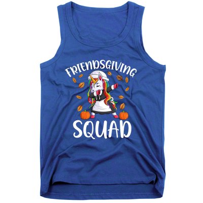 Friendsgiving Squad Funny Thanksgiving Day Dabbing Unicorn Gift Tank Top