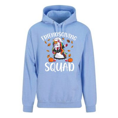 Friendsgiving Squad Funny Thanksgiving Day Dabbing Unicorn Gift Unisex Surf Hoodie