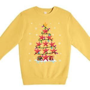 Fishing Star Fishes As Christmas Tree Colorful Lights Fisher Cool Gift Premium Crewneck Sweatshirt