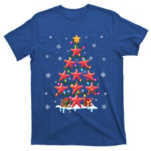 Fishing Star Fishes As Christmas Tree Colorful Lights Fisher Cool Gift T-Shirt