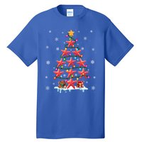 Fishing Star Fishes As Christmas Tree Colorful Lights Fisher Cool Gift Tall T-Shirt