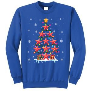 Fishing Star Fishes As Christmas Tree Colorful Lights Fisher Cool Gift Tall Sweatshirt