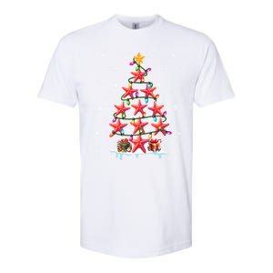 Fishing Star Fishes As Christmas Tree Colorful Lights Fisher Cool Gift Softstyle CVC T-Shirt