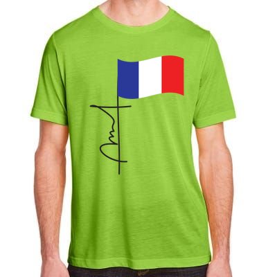 France Signature Flag Pole Elegant Patriotic French Flag Meaningful Gift Adult ChromaSoft Performance T-Shirt