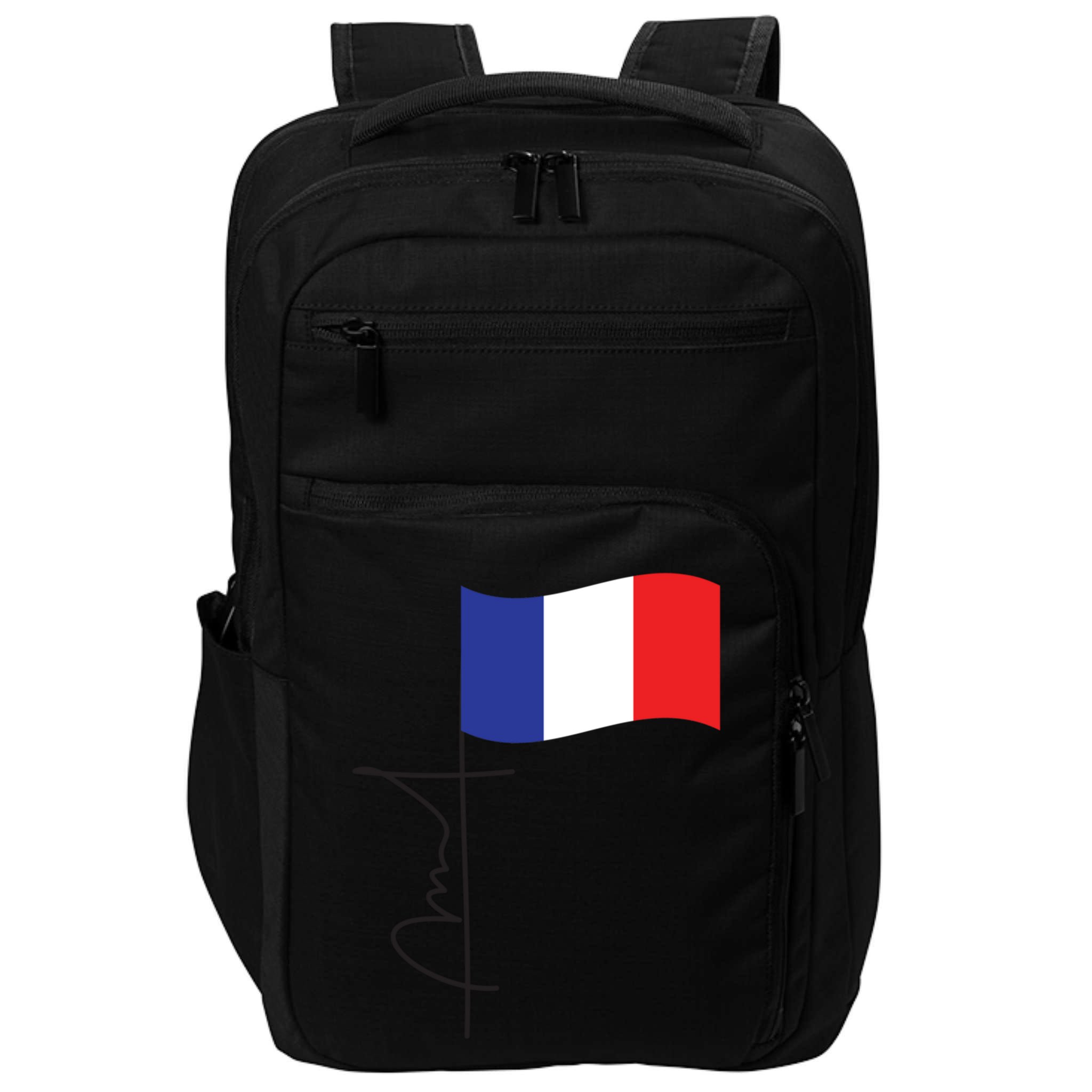 France Signature Flag Pole Elegant Patriotic French Flag Meaningful Gift Impact Tech Backpack