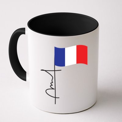 France Signature Flag Pole Elegant Patriotic French Flag Meaningful Gift Mug