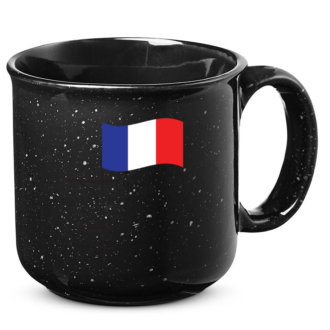 France Signature Flag Pole Elegant Patriotic French Flag Meaningful Gift 15oz Campfire Ceramic Mug