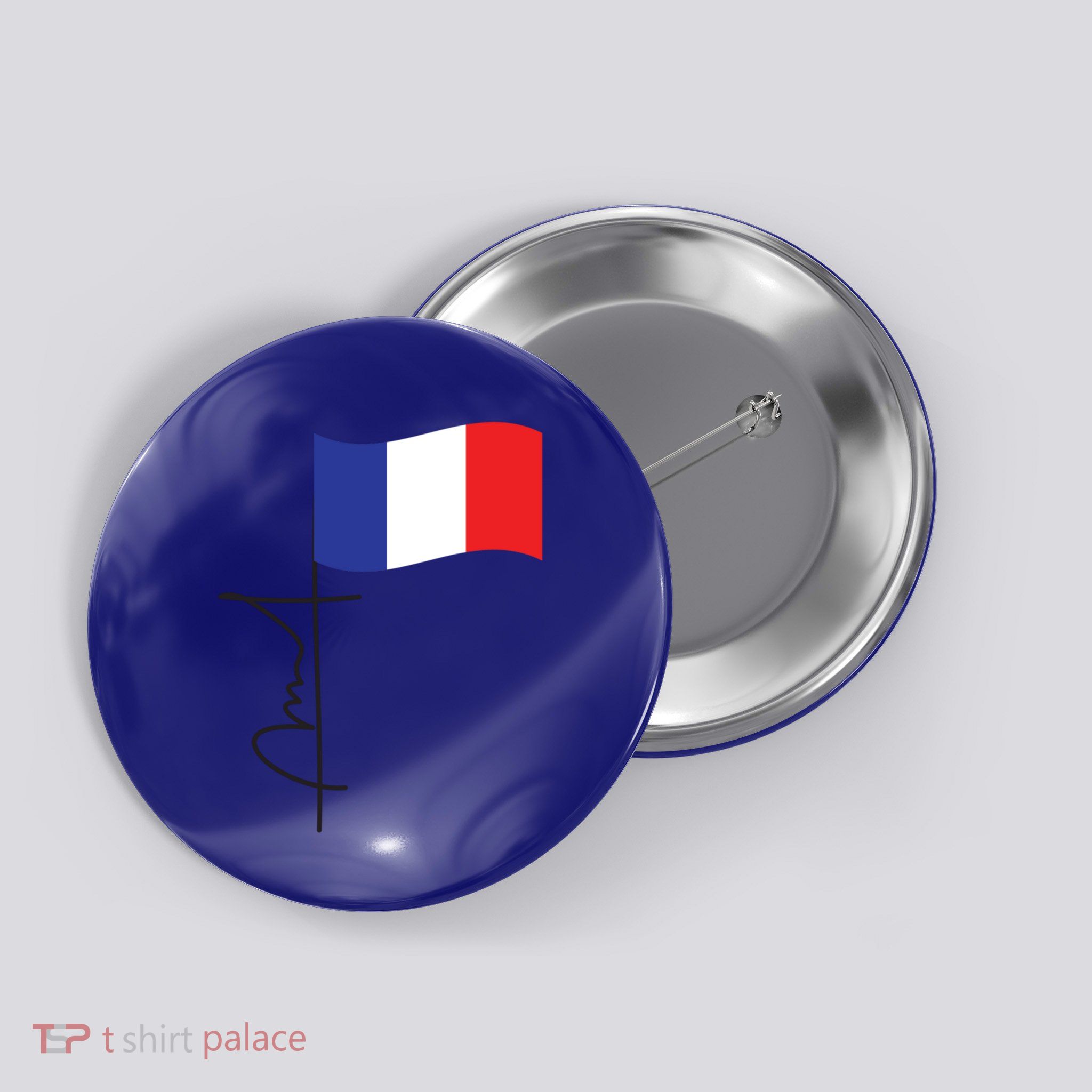 France Signature Flag Pole Elegant Patriotic French Flag Meaningful Gift Button