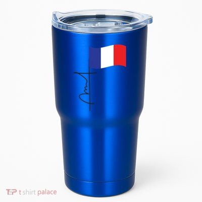 France Signature Flag Pole Elegant Patriotic French Flag Meaningful Gift Tumbler