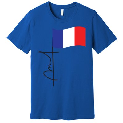 France Signature Flag Pole Elegant Patriotic French Flag Meaningful Gift Premium T-Shirt