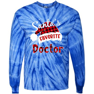 Funny SantaS Favorite Doctor Christmas Matching Pajama Funny Gift Tie-Dye Long Sleeve Shirt