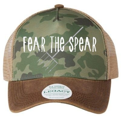 Funny Sturgeon Fishing Spearfishing Fear The Spear Legacy Tie Dye Trucker Hat