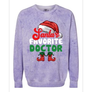 Funny SantaS Favorite Doctor Christmas Funny Gift Colorblast Crewneck Sweatshirt