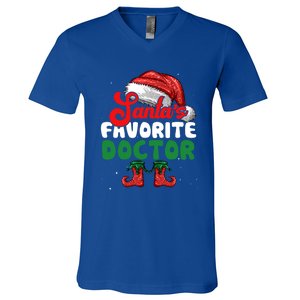 Funny SantaS Favorite Doctor Christmas Funny Gift V-Neck T-Shirt