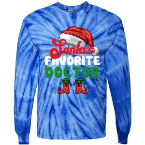 Funny SantaS Favorite Doctor Christmas Funny Gift Tie-Dye Long Sleeve Shirt