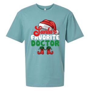 Funny SantaS Favorite Doctor Christmas Funny Gift Sueded Cloud Jersey T-Shirt