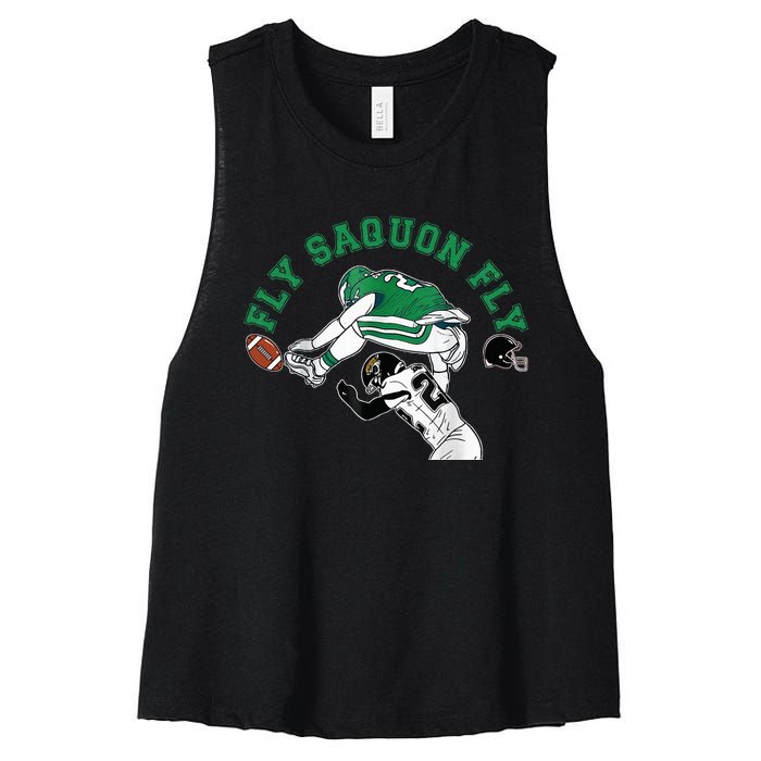 Fly Saquon F.L.Y E.A.G.L.E.S Barkley The Reverse Hurdle 2024 Women's Racerback Cropped Tank