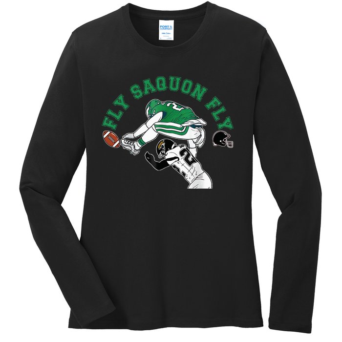 Fly Saquon F.L.Y E.A.G.L.E.S Barkley The Reverse Hurdle 2024 Ladies Long Sleeve Shirt