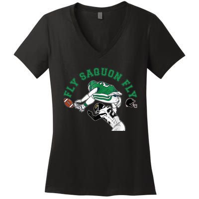 Fly Saquon F.L.Y E.A.G.L.E.S Barkley The Reverse Hurdle 2024 Women's V-Neck T-Shirt